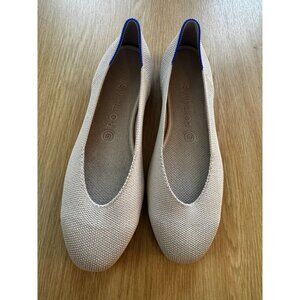 NEW Rothys The Flat round toe slip on Shoes ballet Loafers sz 8 beige cream